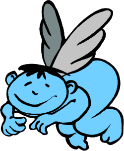 Blue and Gray Sleeping Cartoon Character Clipart