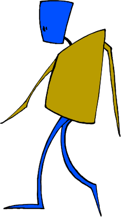 Blue and Yellow Robot with Helmet Clipart