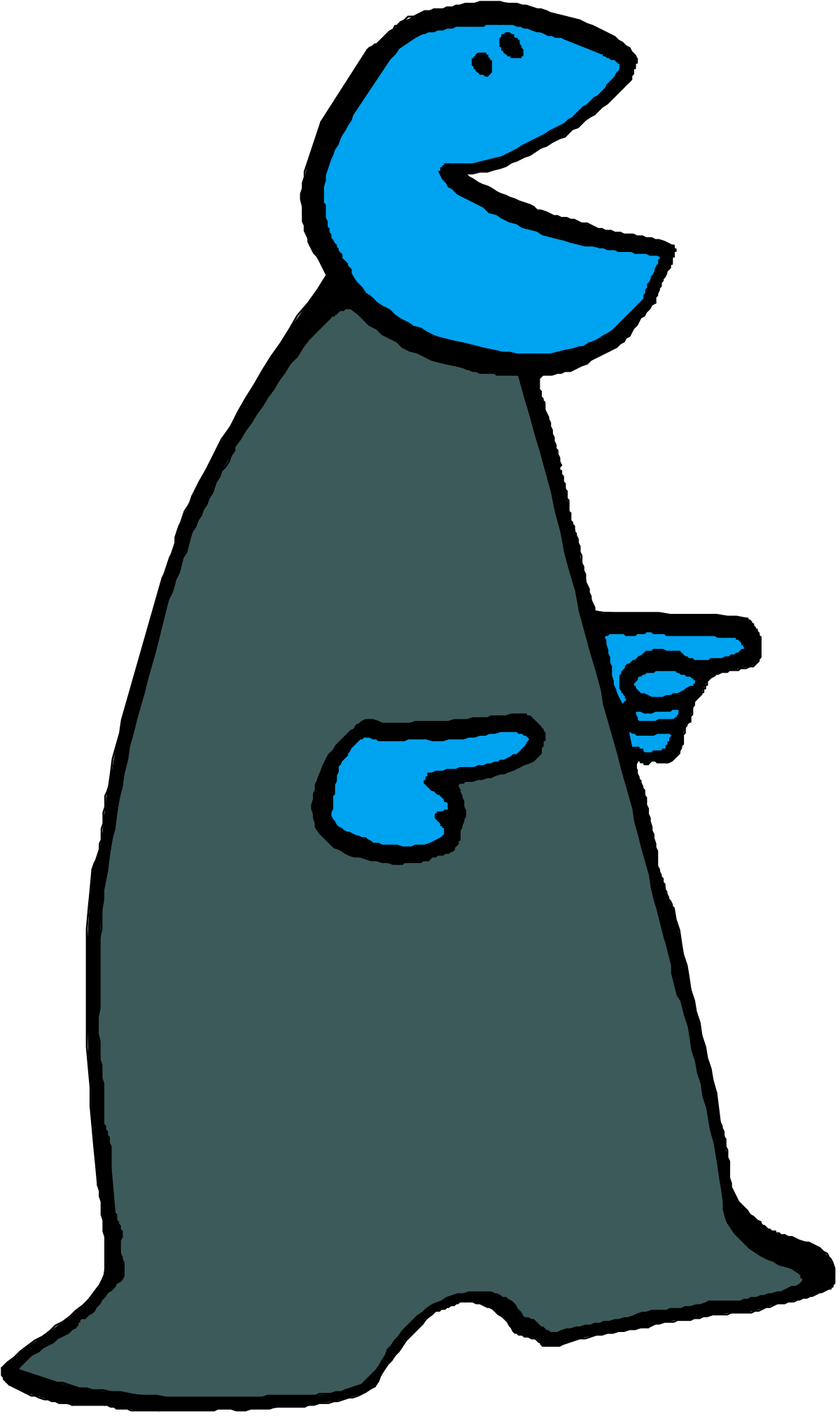 Blue Dog Clipart with Black and White Outline