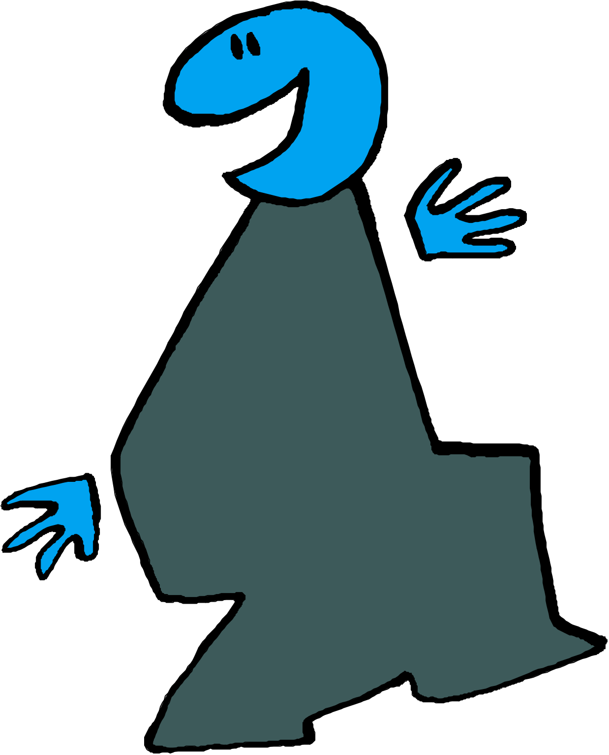 Blue Dinosaur Clipart: Playful and Friendly Character