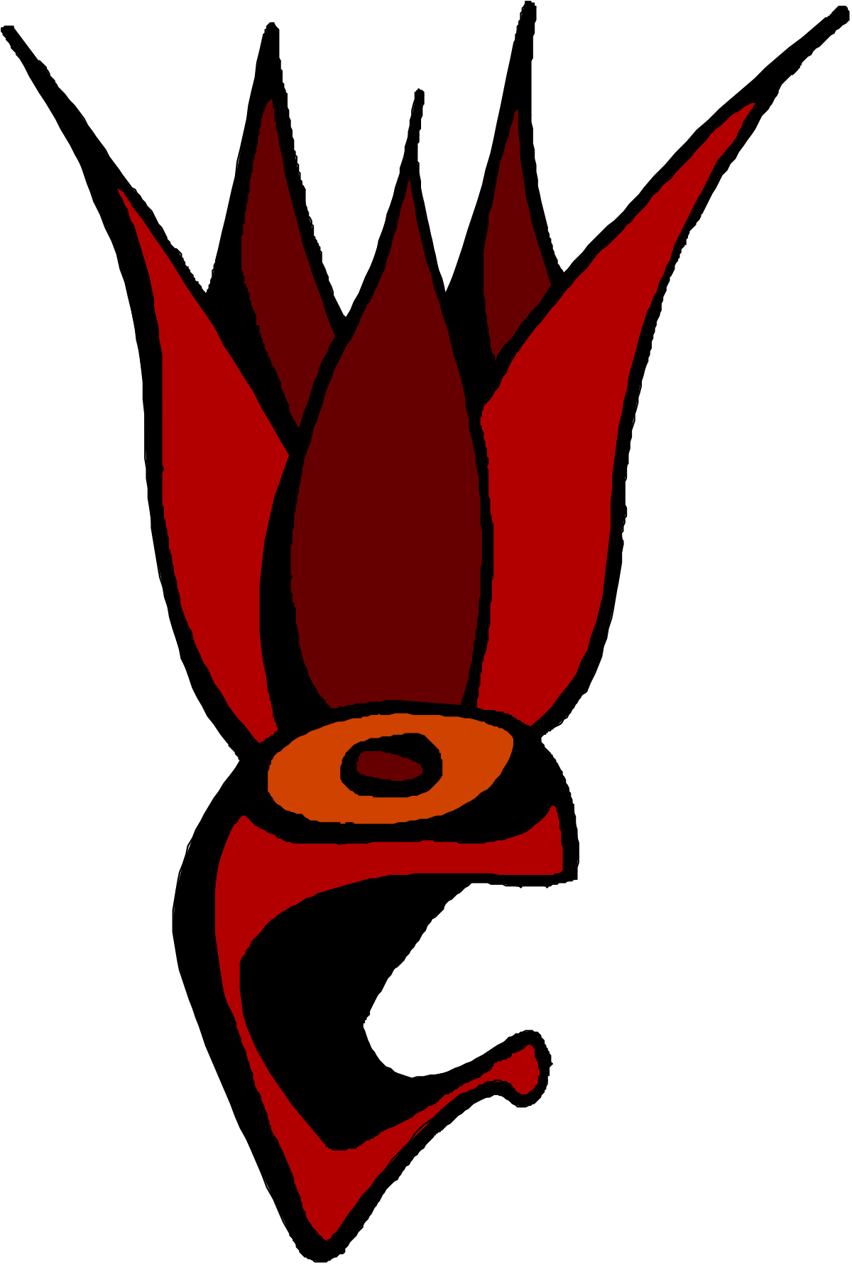 Red and Black Fire Clipart with Vibrant Flame