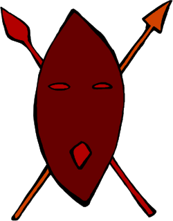 Red Devil with Two Arrows Clipart - Bold and Striking Design