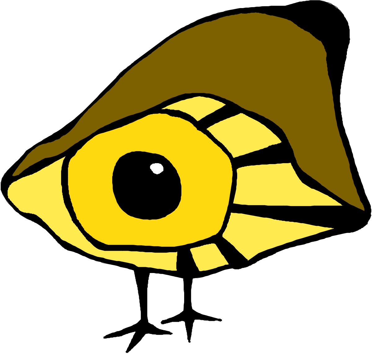 Yellow Bird with Brown Beak and Black Eyes Clipart for Creative Projects