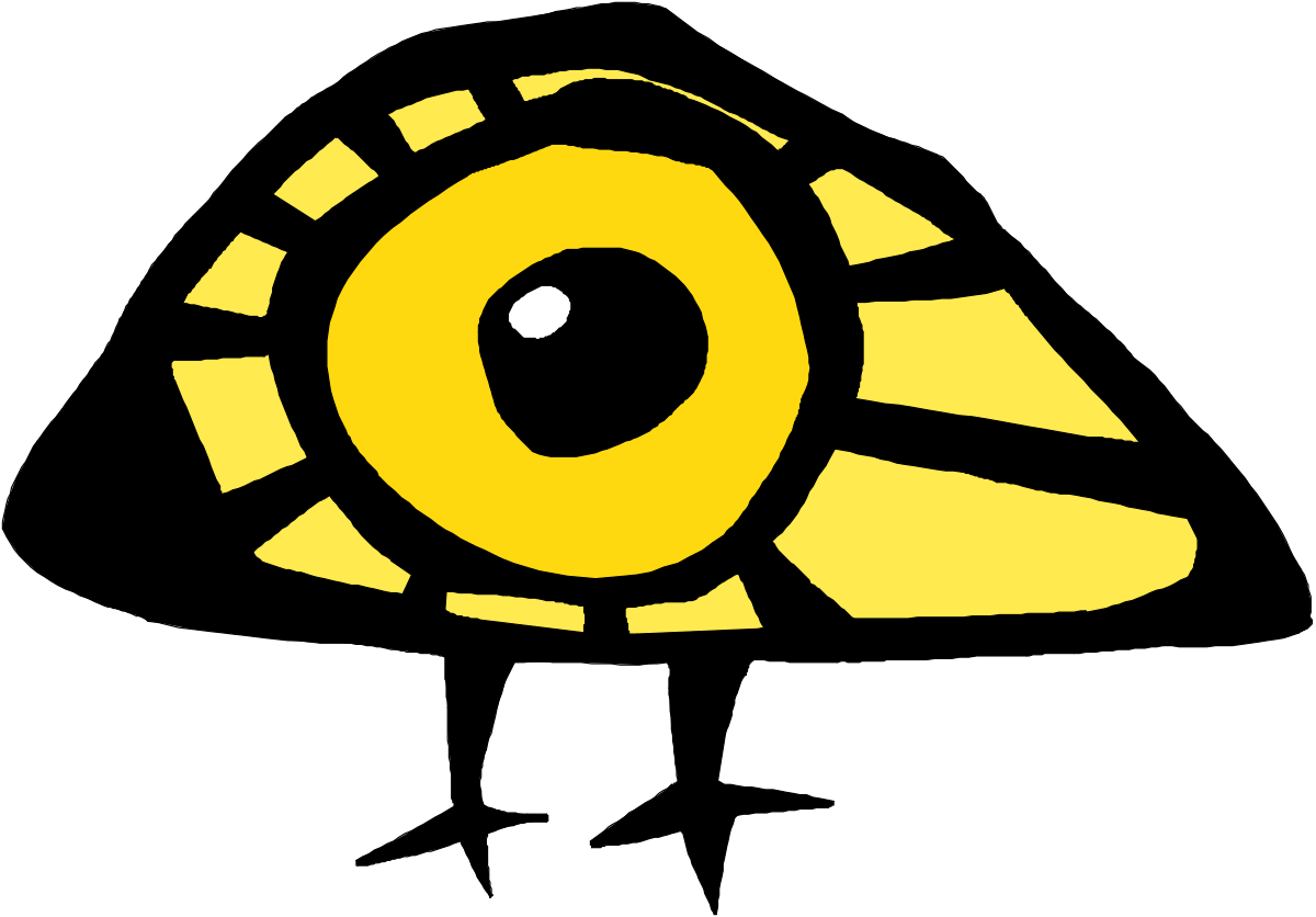 a yellow and black turtle with a large eye clip art png transparent Yellow and Black Turtle Clipart with a Large Eye