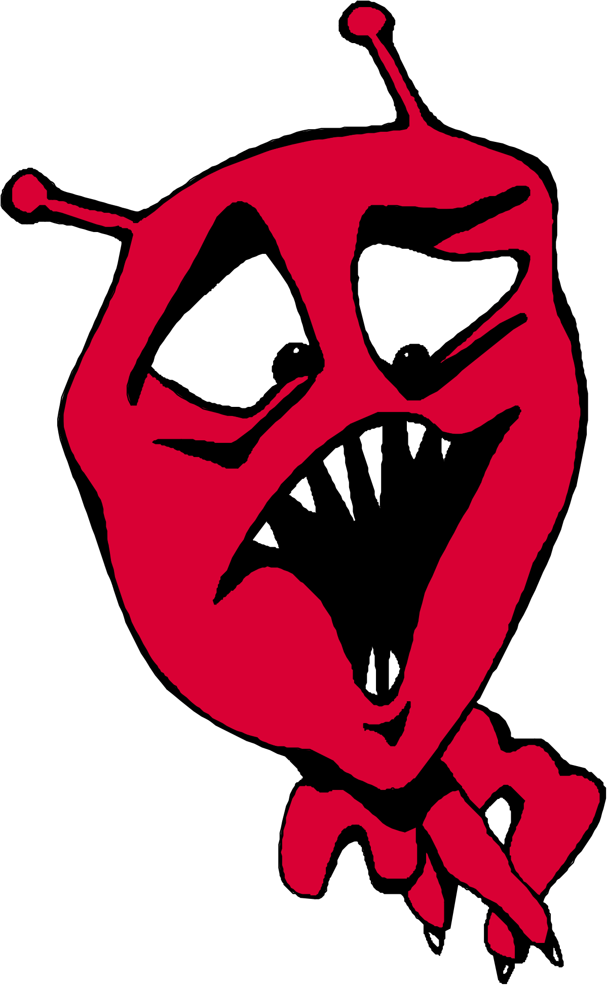 Red Devil Clipart with Black Outline  Fiery Visuals for Your Projects