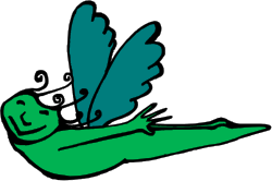 Green Fairy with Blue Wings Clipart for Enchanting Projects