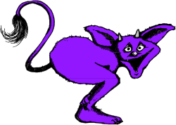 Purple Cat Clipart: Adorable Long-Tailed Feline Illustration