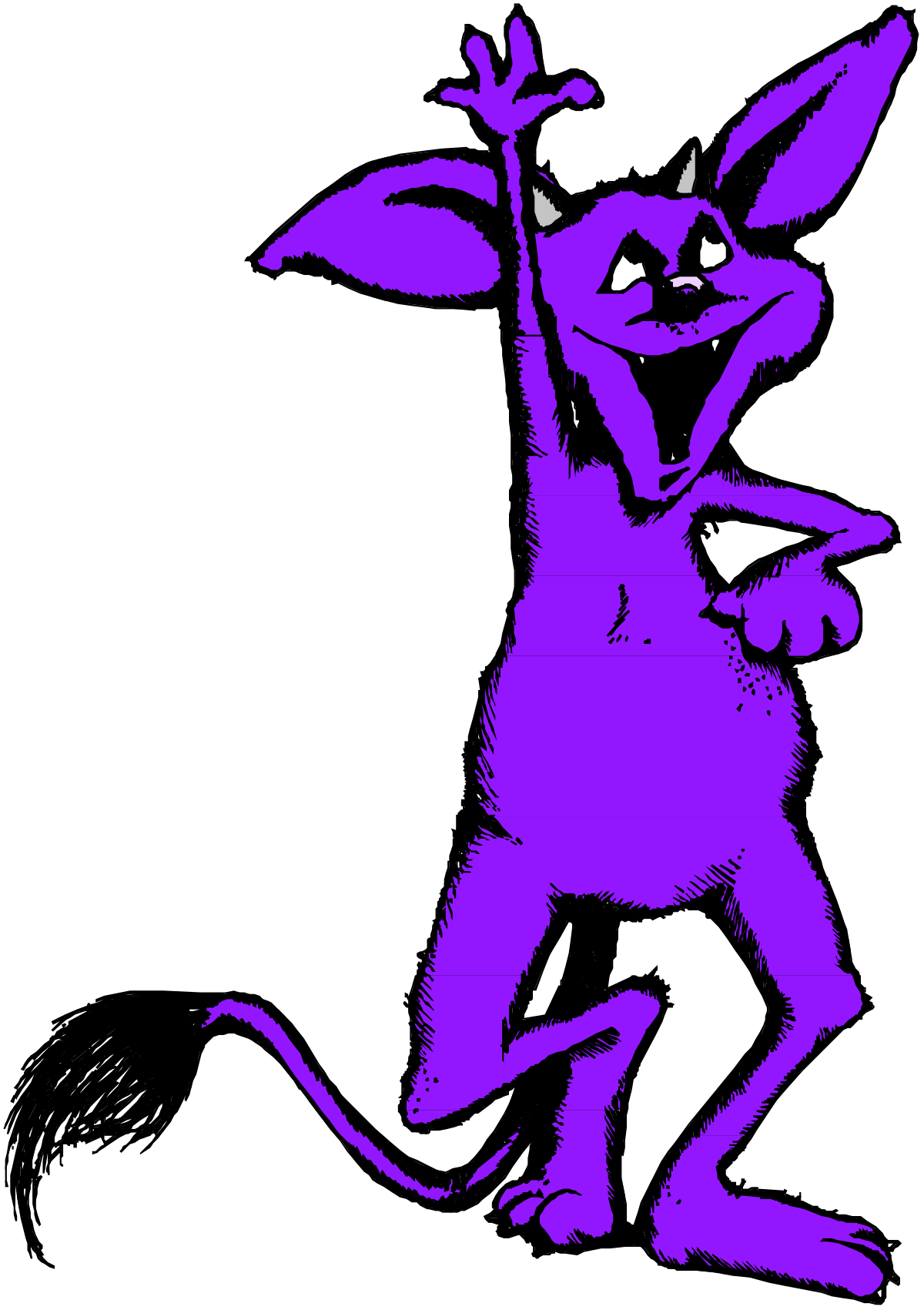 Cat Clipart: Purple and Black Drawing for Creative Projects