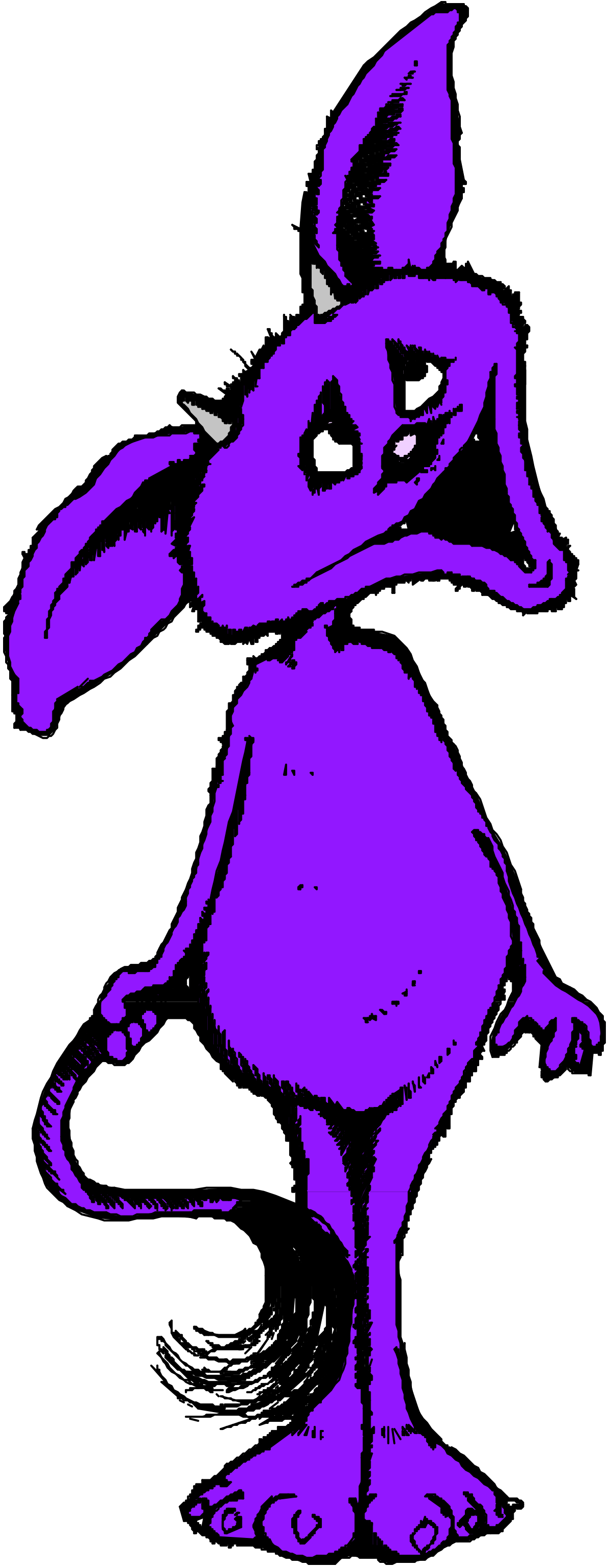 Purple Cat Clipart with Tail: Adorable and Playful Design