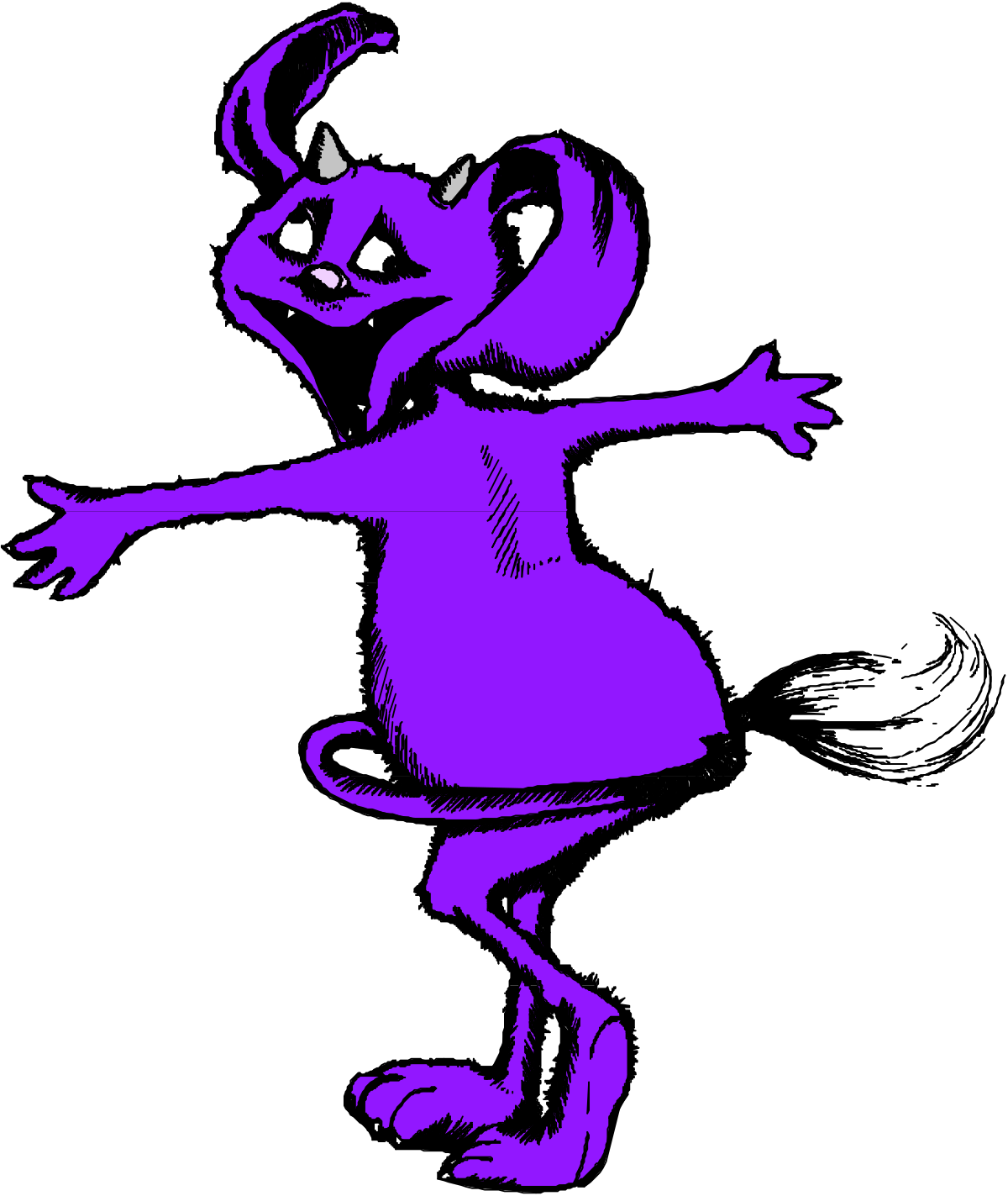 a purple cat dancing clip art png transparent Purple Cat Dancing Clipart - Whimsical Charm & Fun