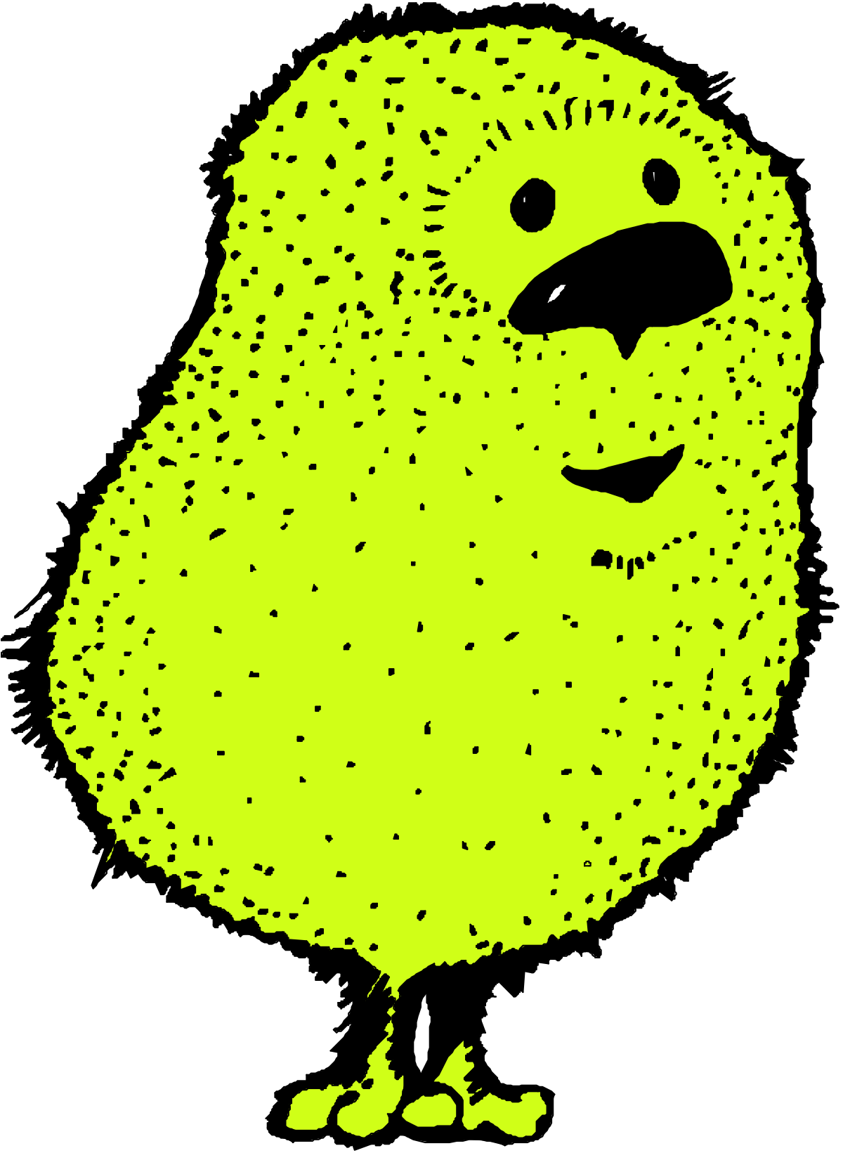 Green Bird with Black Beak Clipart for Creative Projects