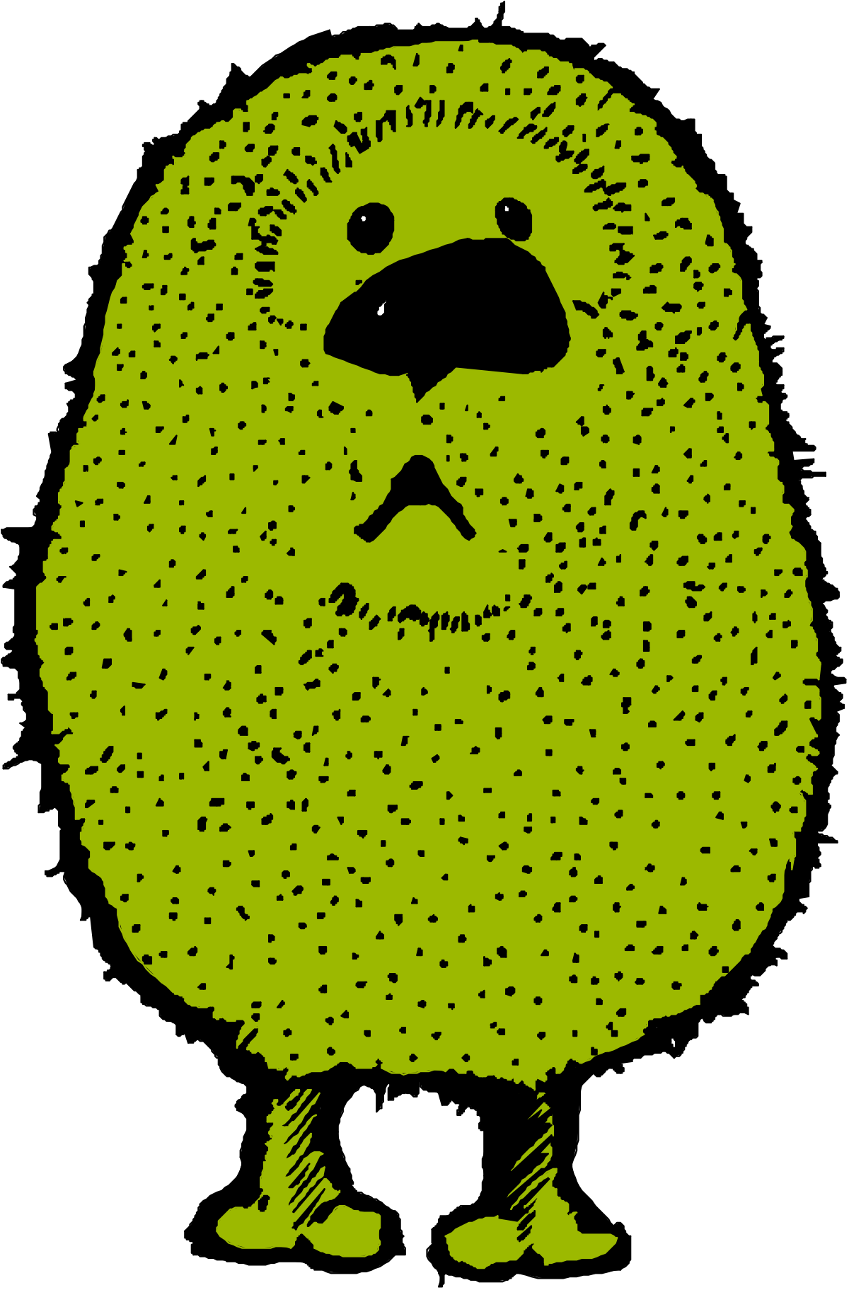 Green Hedge with Black Nose  Charming Clipart for Your Projects