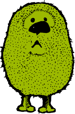 Green Hedge with Black Nose  Charming Clipart for Your Projects