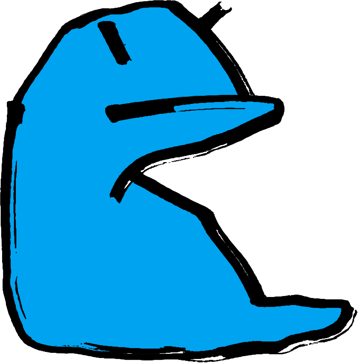 Blue Hat with Black Outline - Stylish Clipart for Every Occasion