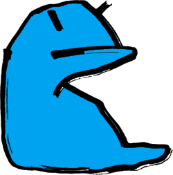 Blue Hat with Black Outline - Stylish Clipart for Every Occasion