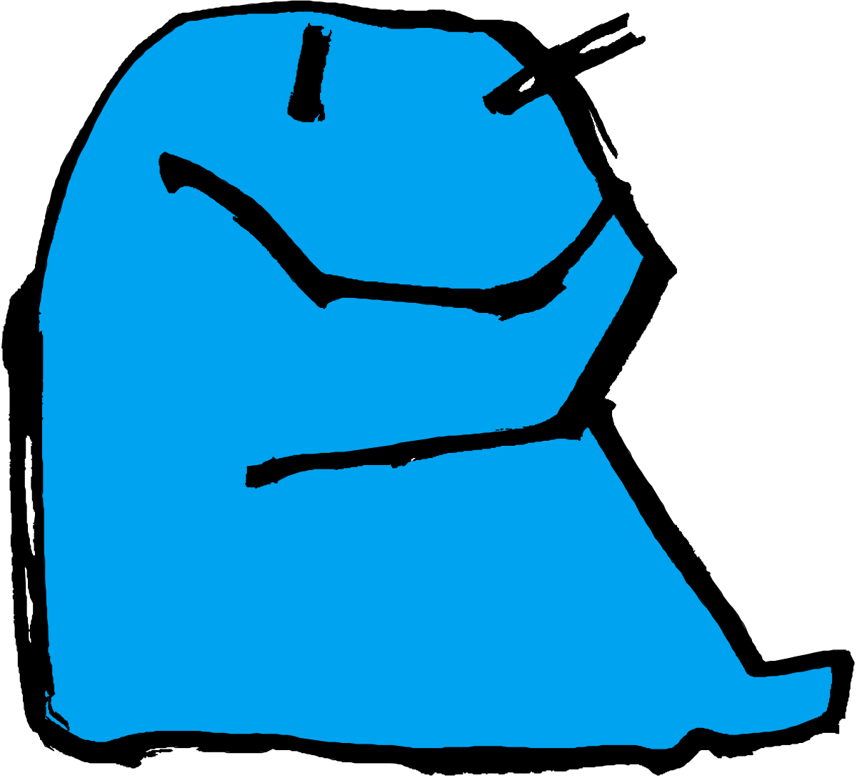 a blue pillow with a black outline clip art png transparent Blue Pillow with Black Outline Clipart - Soft and Cozy Design