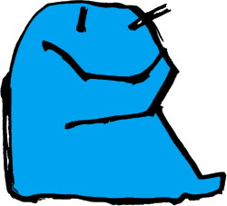 Blue Pillow with Black Outline Clipart - Soft and Cozy Design