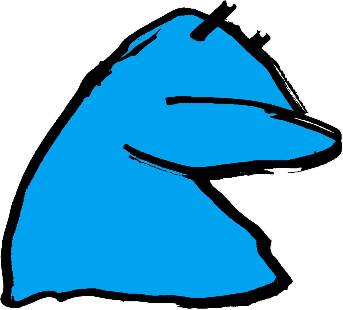 Blue Dog Head Clipart with Black Outline - Perfect for Your Projects
