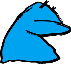 Blue Dog Head Clipart with Black Outline - Perfect for Your Projects