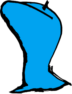 Blue Boot Clipart with Black Outline for Creative Projects