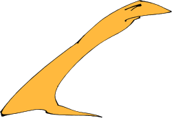Yellow Whale Tail Clipart - Vibrant Marine Illustration
