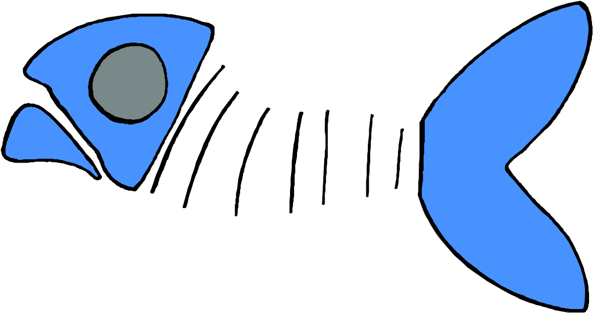 Blue Fish Clipart on White Background