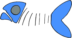 Blue Fish Clipart on White Background
