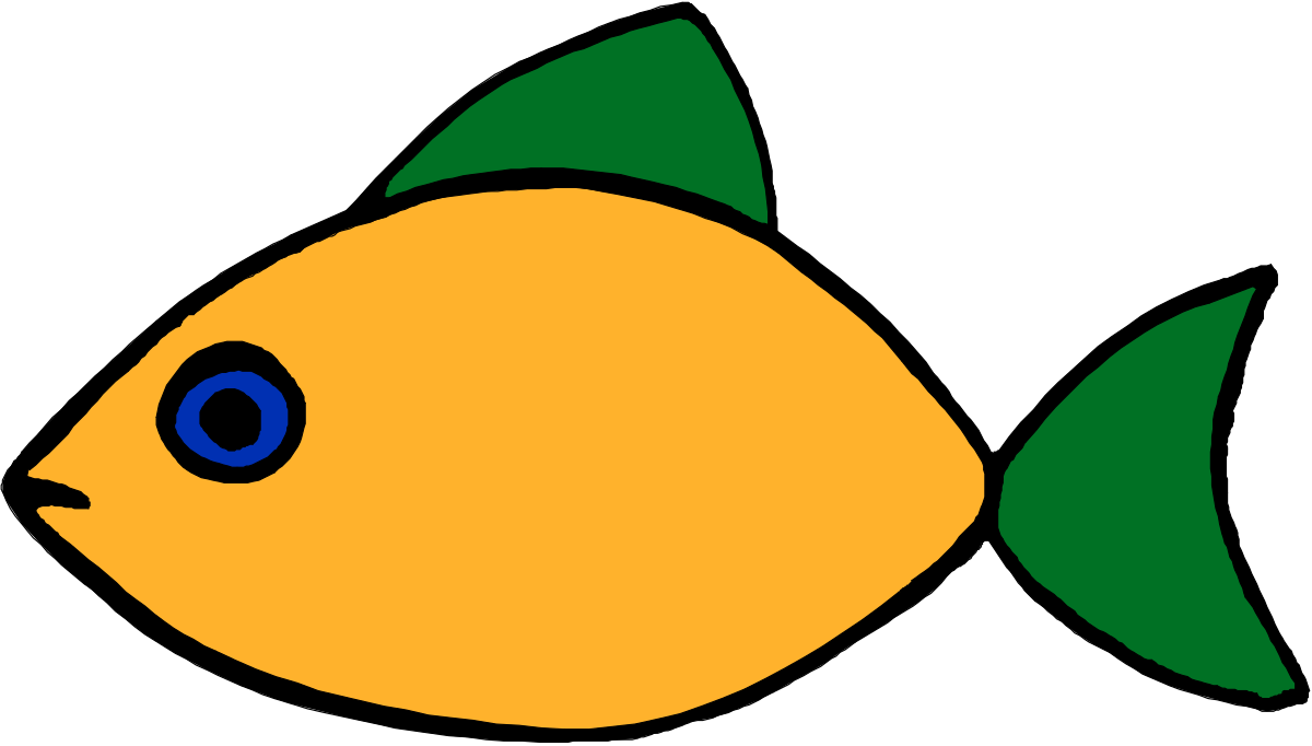 a yellow fish with green fins clip art png transparent Yellow Fish with Green Fins Clipart: Vibrant Underwater Life