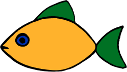 Yellow Fish with Green Fins Clipart: Vibrant Underwater Life