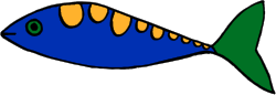Blue Fish with Orange and Yellow Fins Clipart for Vibrant Designs