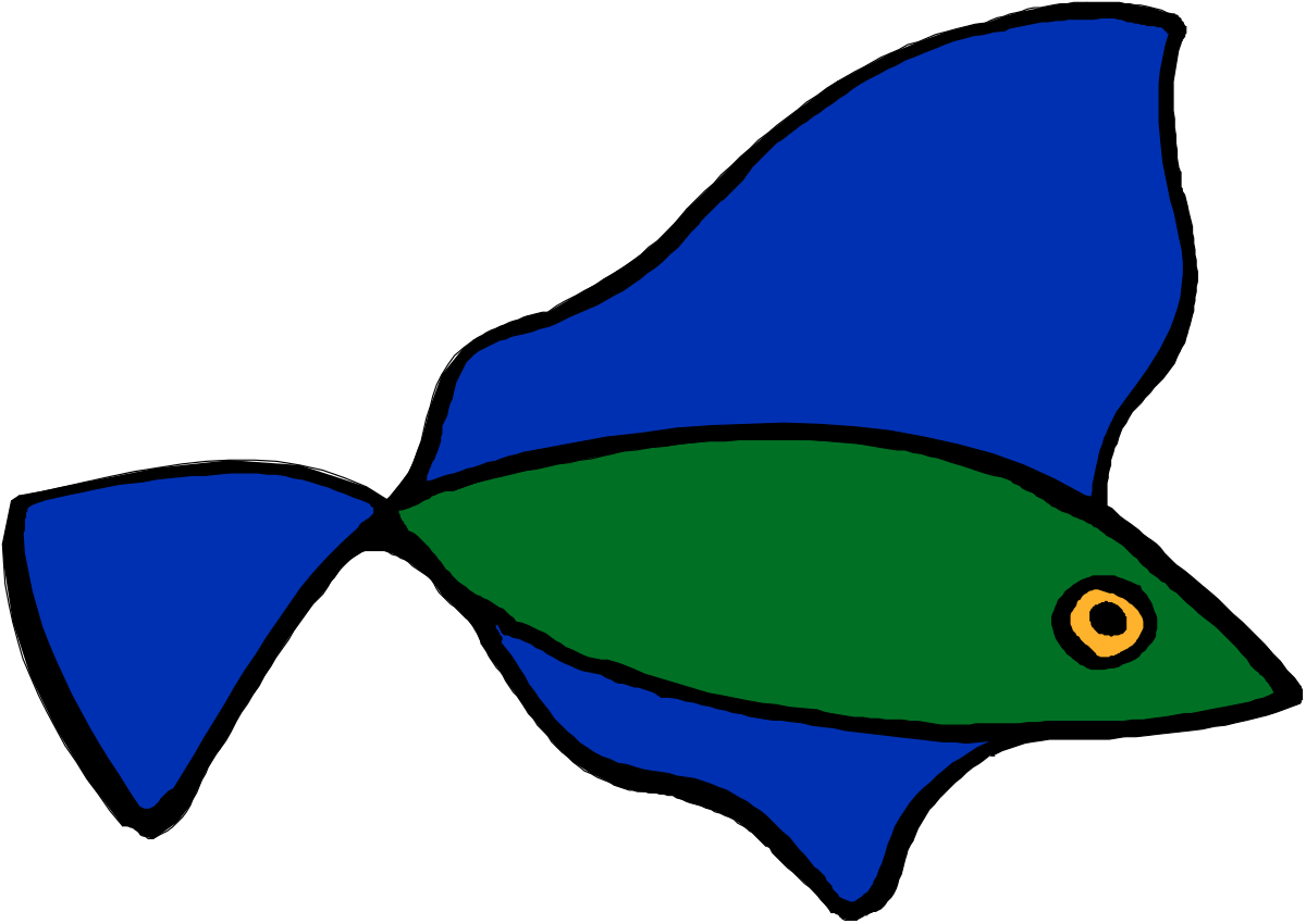 a blue fish with green fins clip art png transparent Blue Fish with Green Fins Clipart for Vibrant Designs