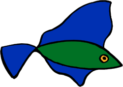 Blue Fish with Green Fins Clipart for Vibrant Designs