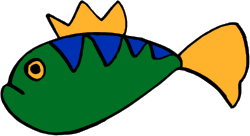 Crowned Fish Clipart - Royal Sea Life Decoration