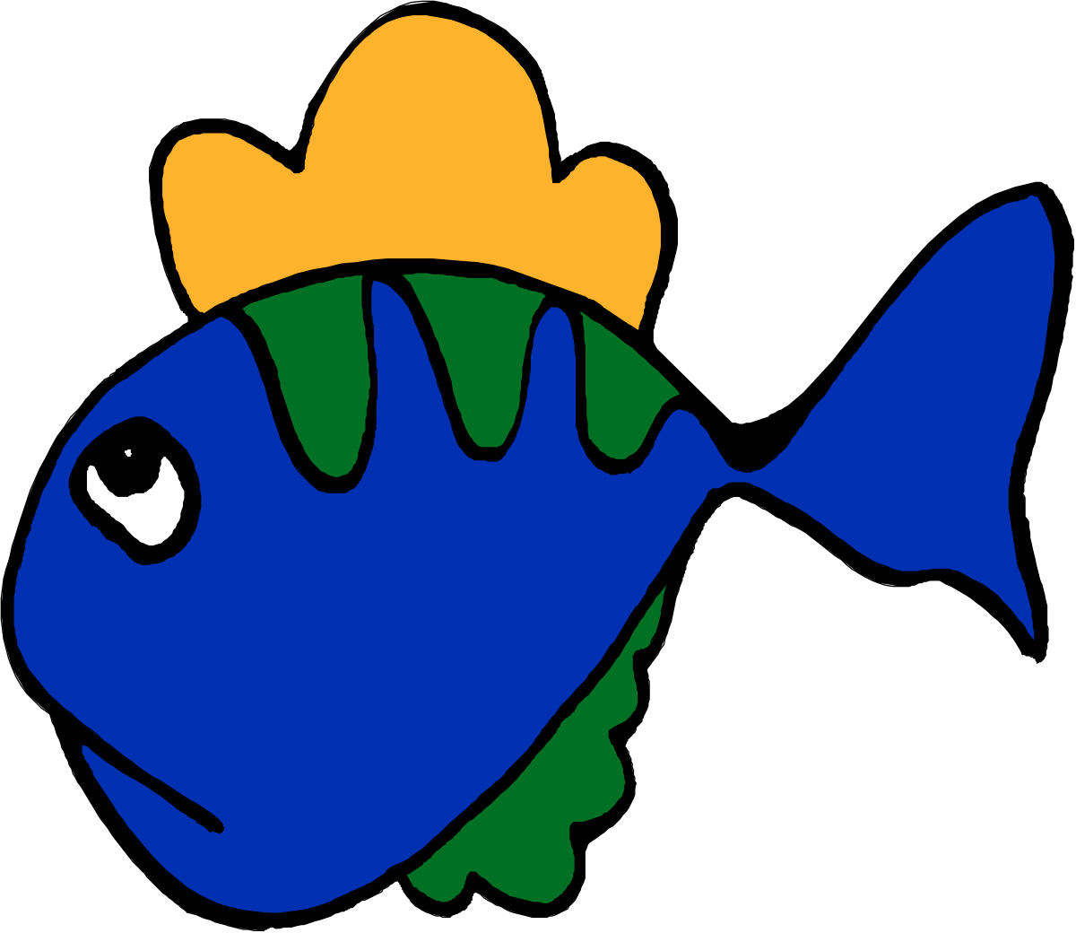 Crowned Fish Clipart: Royal Underwater Decor