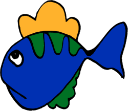 Crowned Fish Clipart: Royal Underwater Decor