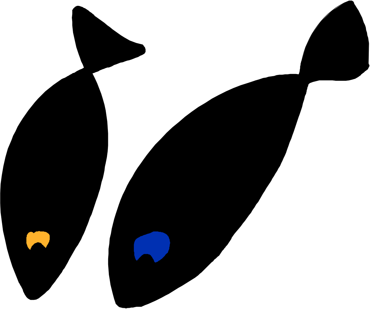 two fish silhouettes clip art png transparent Fish Silhouettes Clipart: Elegant Designs of Two Fish for Your Projects