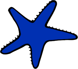 Blue Starfish Clipart for Underwater Themes