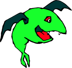 Green Pokmon Character with Red Nose Clipart