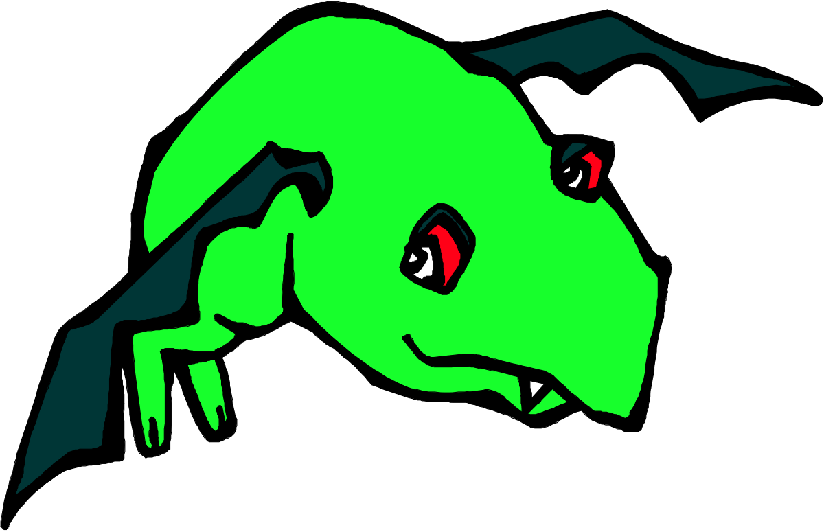 Green Dog with Red Eyes Clipart - Unique and Eye-Catching Graphics