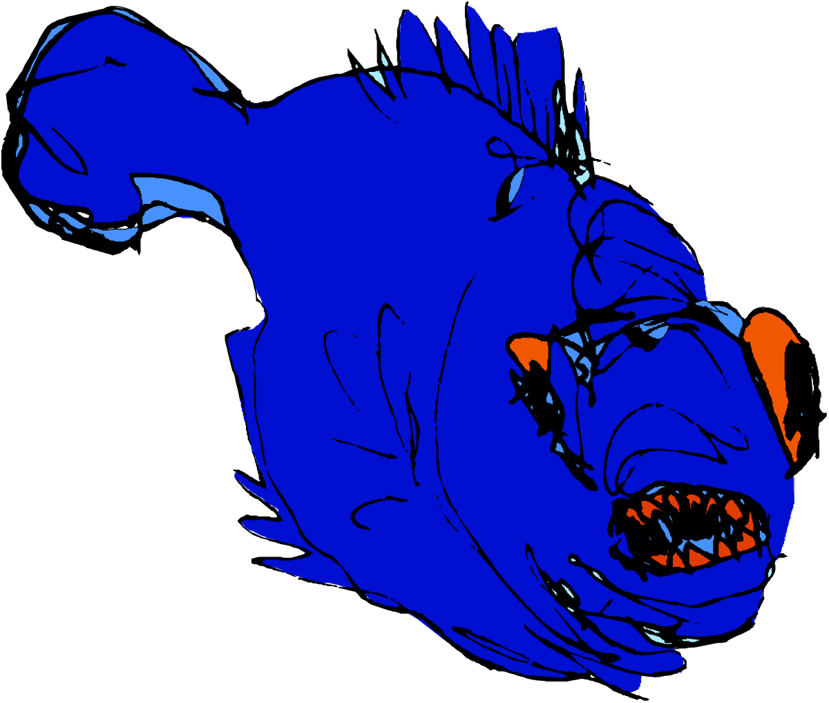 a blue panther with orange eyes clip art png transparent Blue Panther with Orange Eyes - Striking Wildlife Clipart