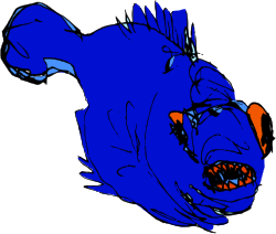 Blue Panther with Orange Eyes - Striking Wildlife Clipart