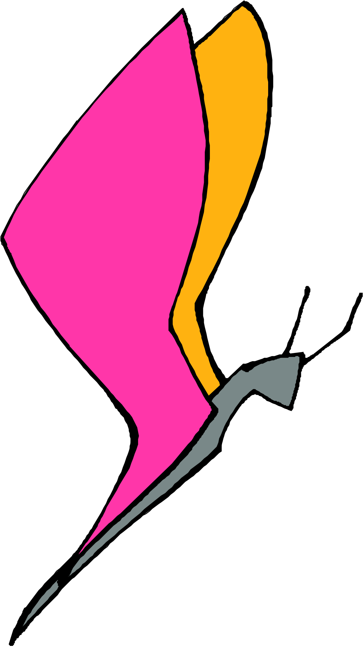 a pink and orange bird with a long tail clip art png transparent Vibrant Pink and Orange Bird with Long Tail Clipart