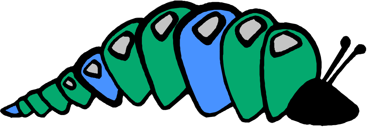 Green and Blue Caterpillar Clipart - Vibrant Nature Illustrations