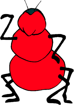 Red and Black Cartoon Character with Big Belly Clipart