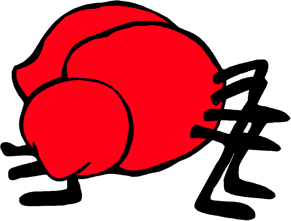 Red Ball with Black Outline Clipart for Creative Projects