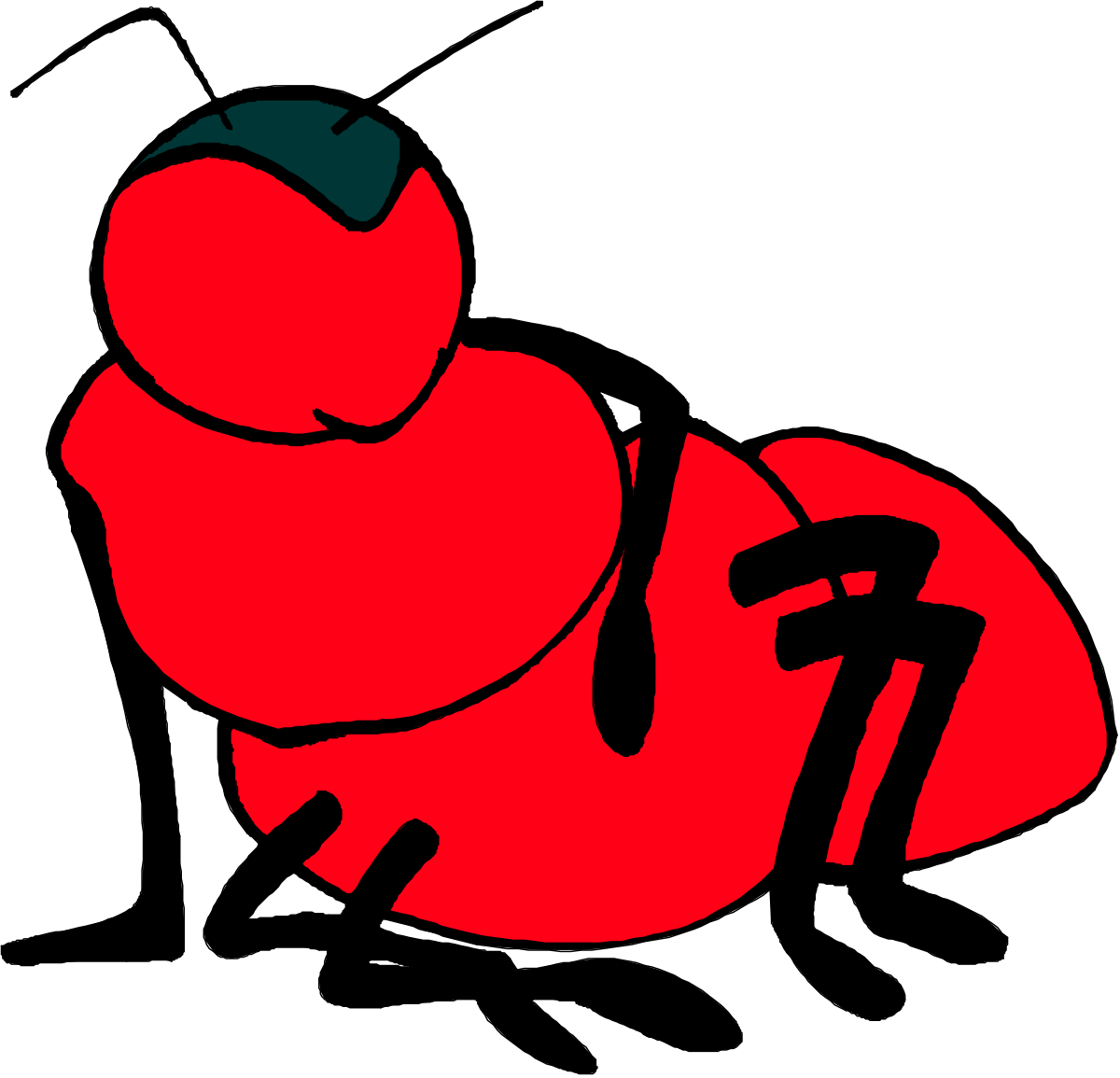 Red Ladybug on Ground Clipart - Vibrant Nature Scene