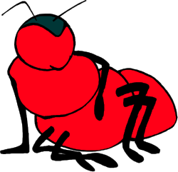 Red Ladybug on Ground Clipart - Vibrant Nature Scene
