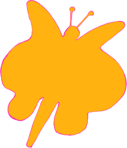 Yellow Butterfly with Pink Outline - Stunning Clipart for Your Projects
