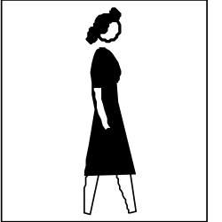 Silhouette Woman in Dress Against White Background - Elegant Clipart