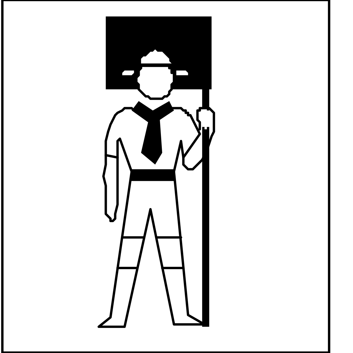 Man in a Tie Standing in Front of a Door Clipart